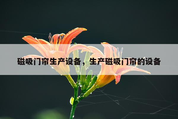 磁吸门帘生产设备，生产磁吸门帘的设备